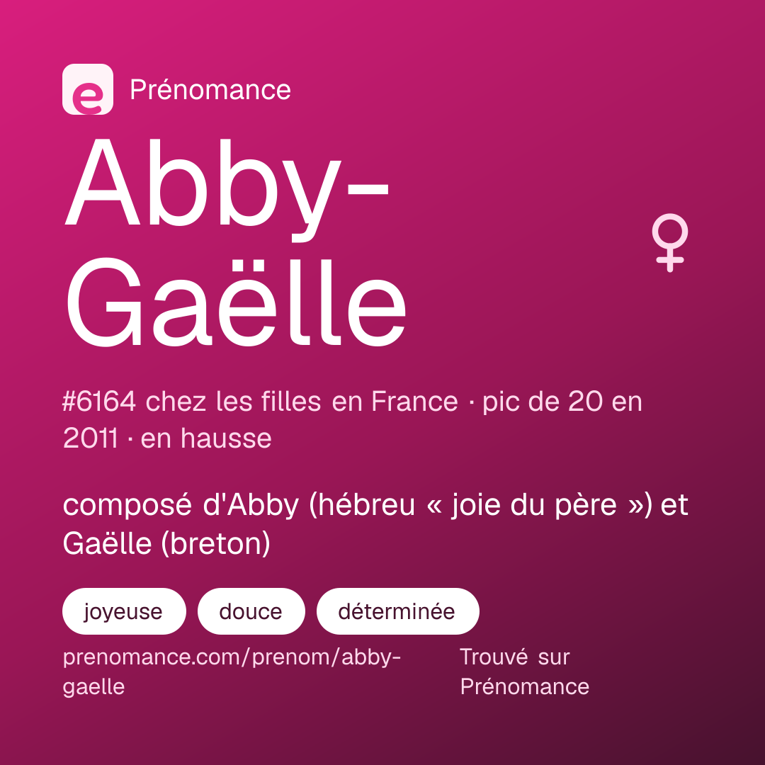 Carte de partage du prénom Abby-Gaëlle