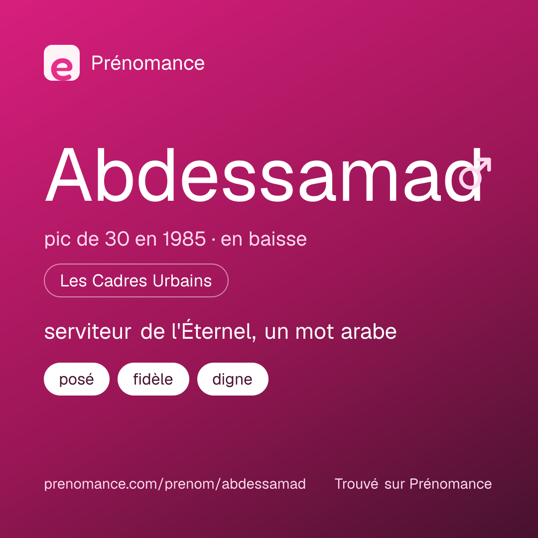 Carte de partage du prénom Abdessamad