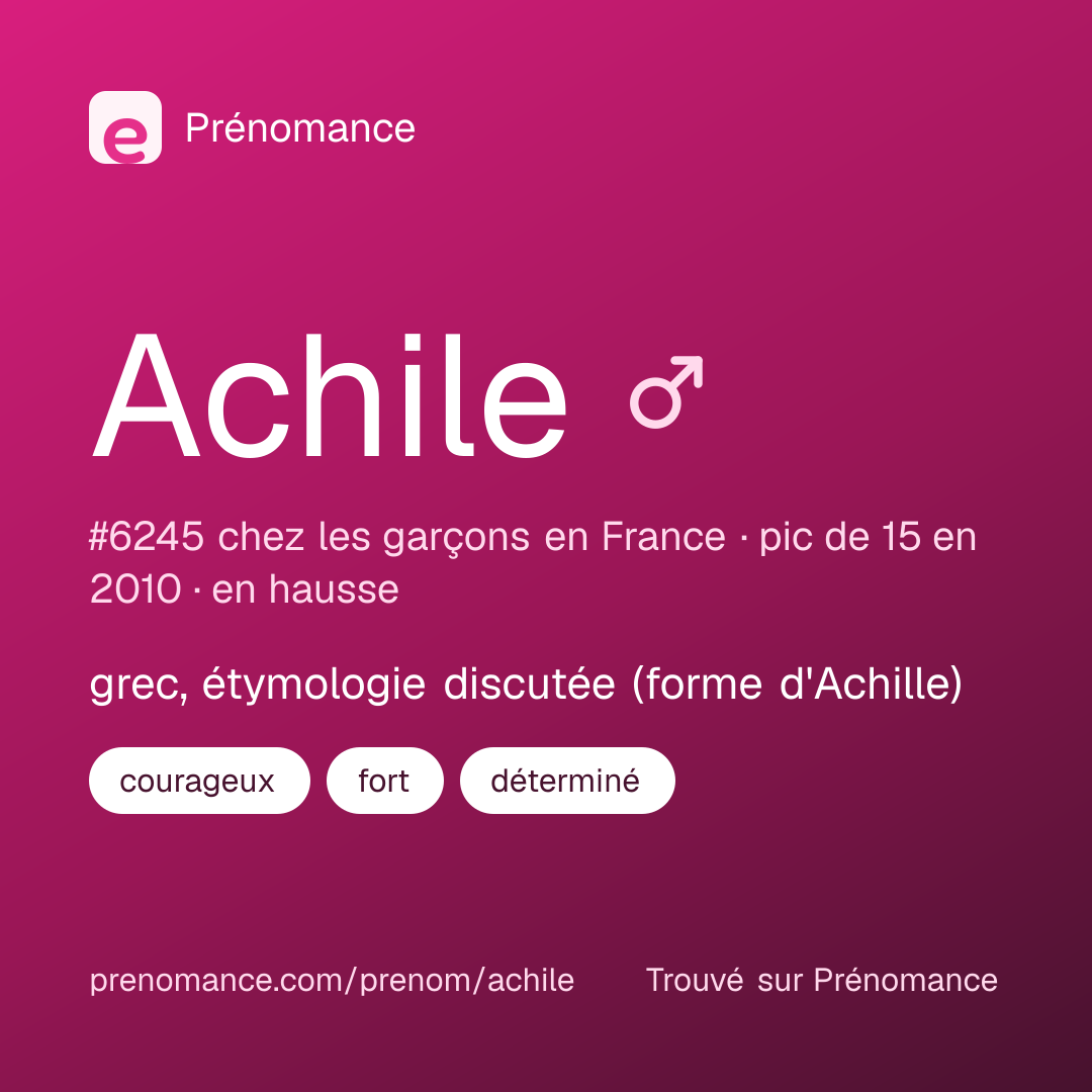 Carte de partage du prénom Achile