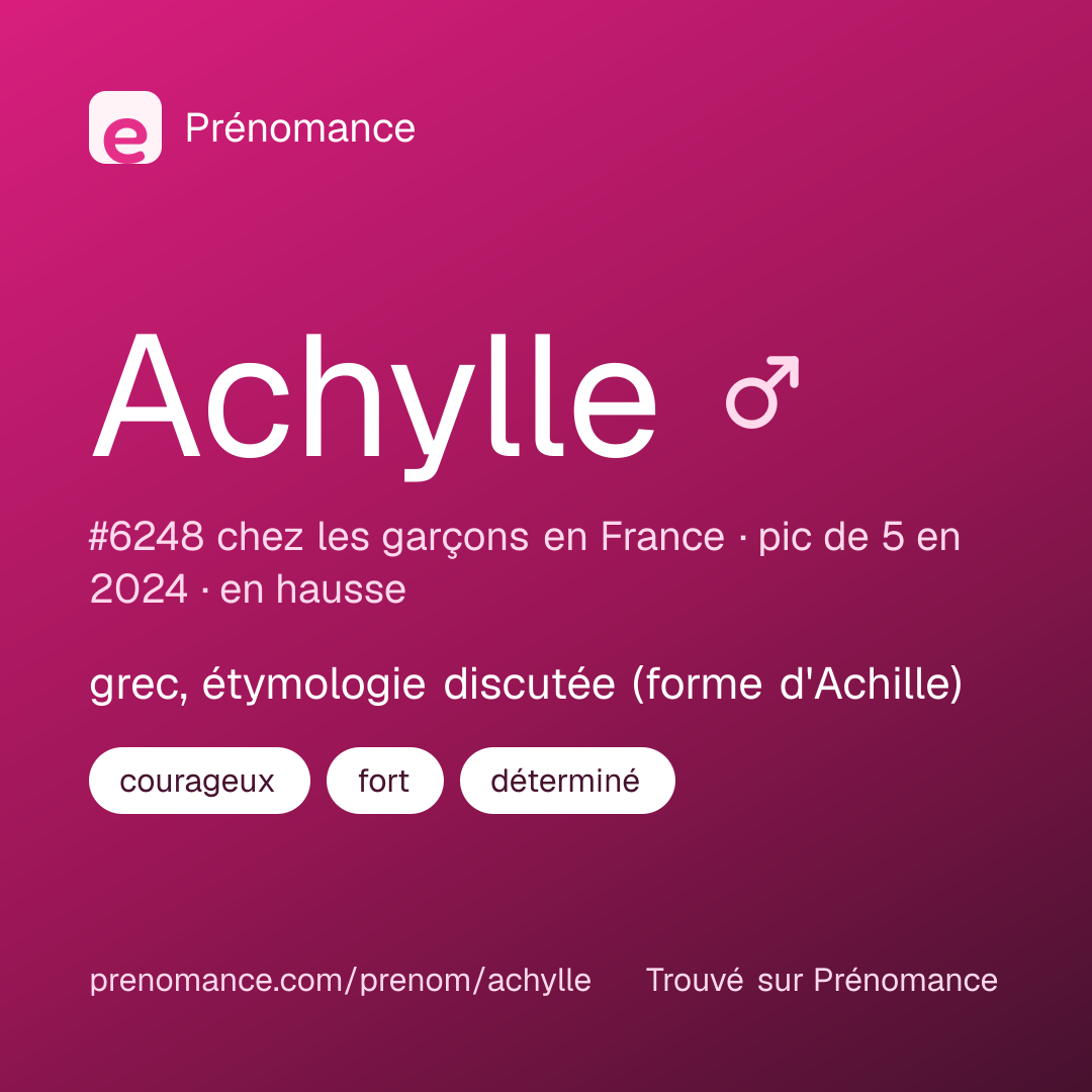 Carte de partage du prénom Achylle
