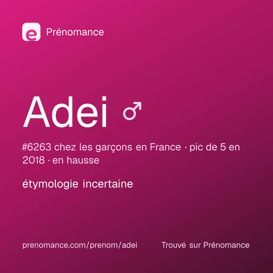 Carte de partage du prénom Adei