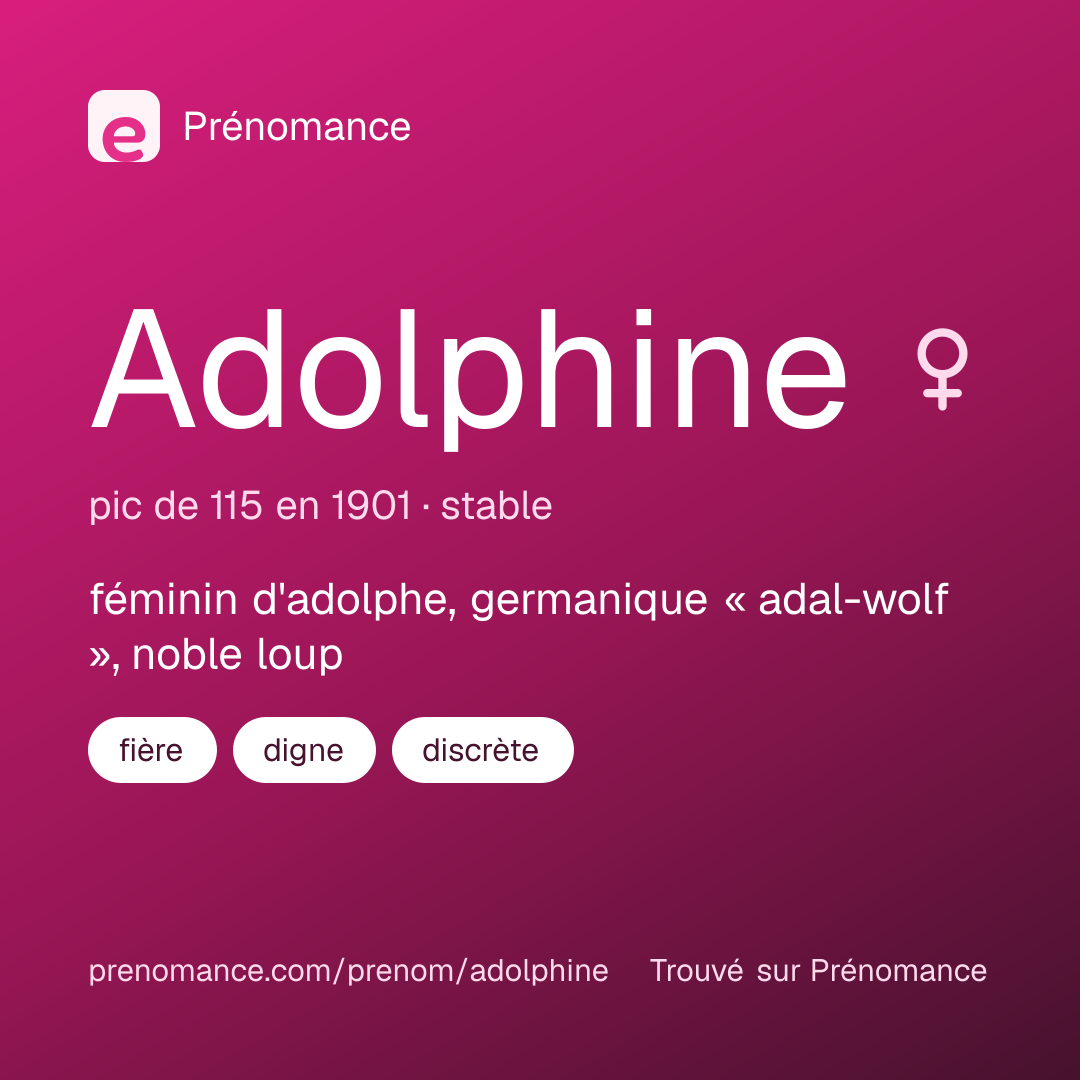 Carte de partage du prénom Adolphine