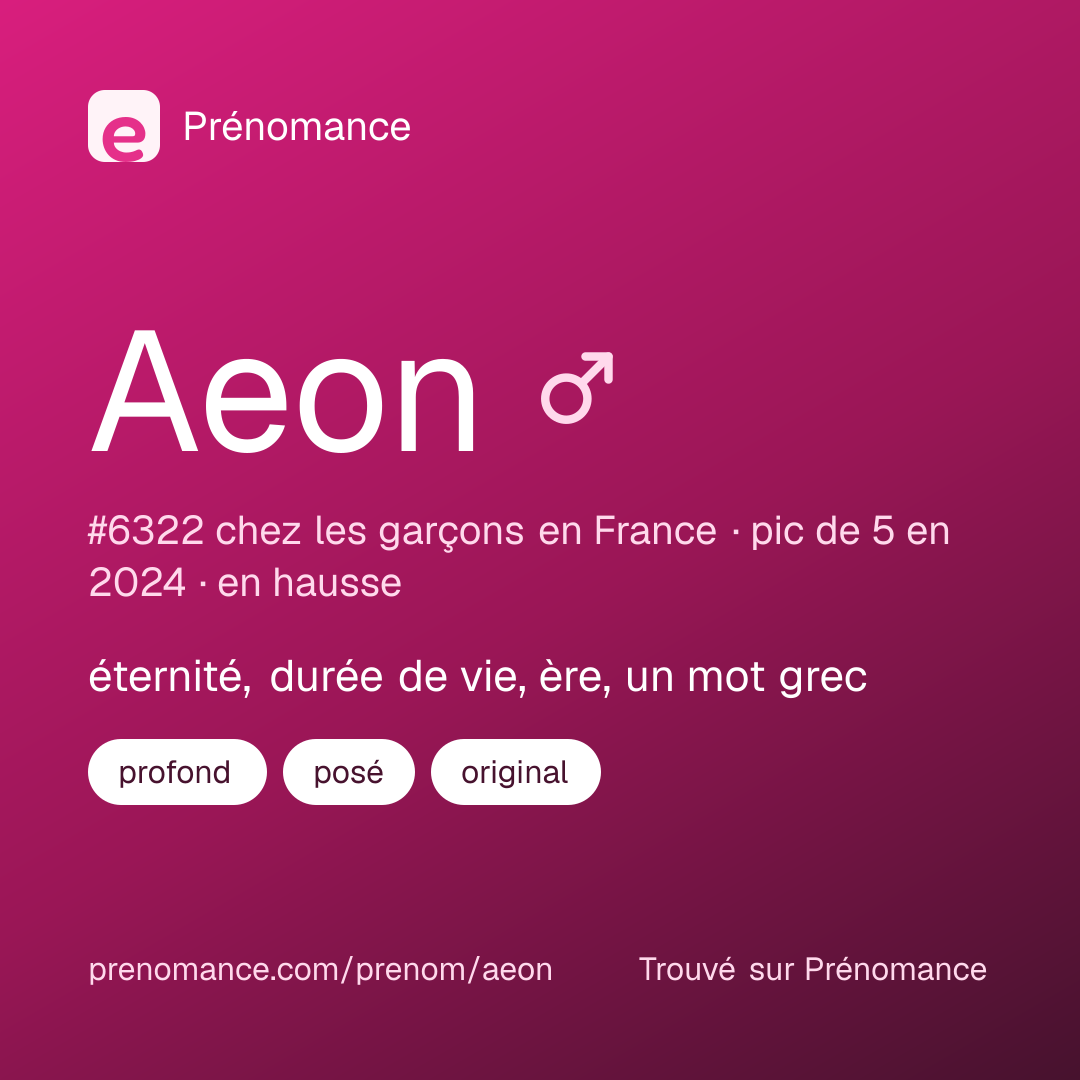 Carte de partage du prénom Aeon
