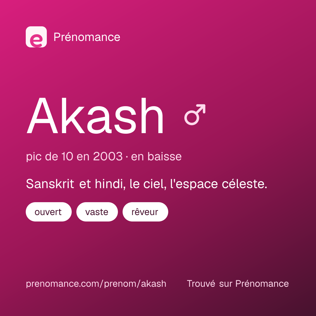Carte de partage du prénom Akash