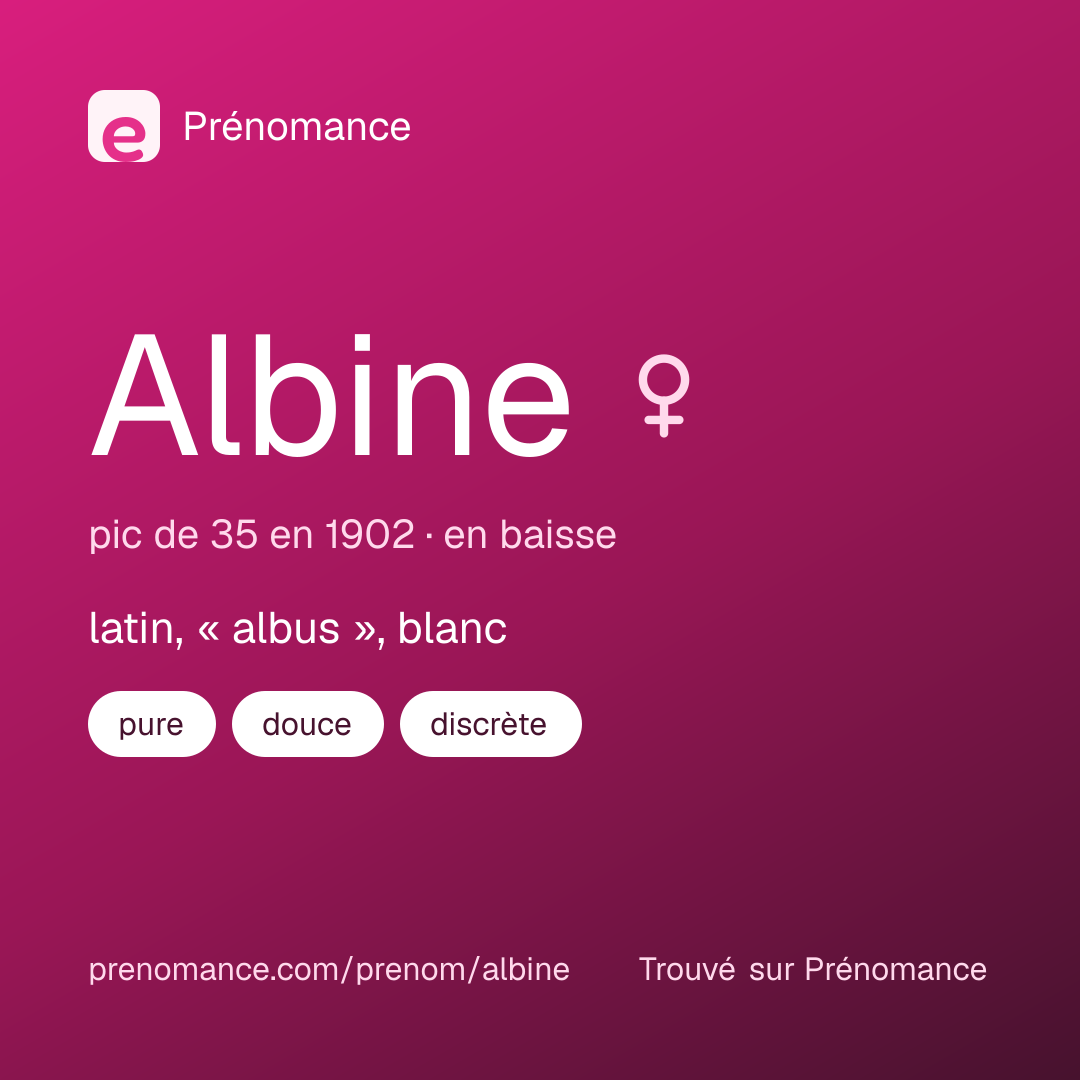 Carte de partage du prénom Albine