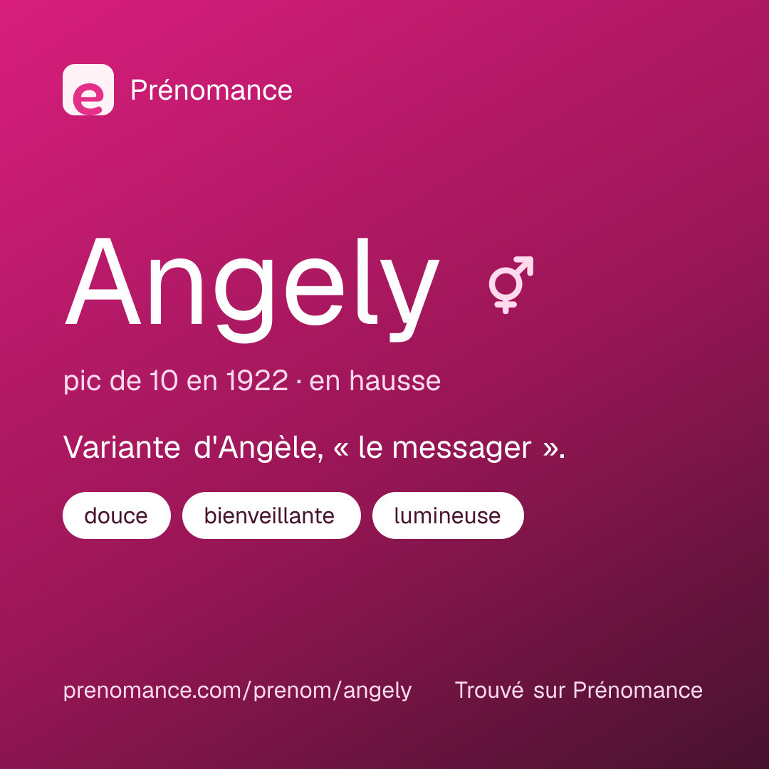 Carte de partage du prénom Angely