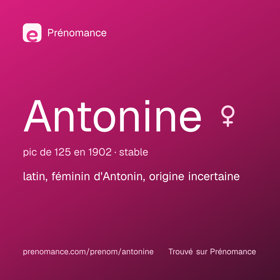 Carte de partage du prénom Antonine