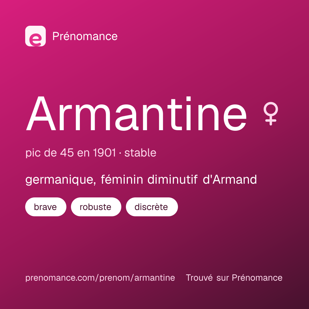 Carte de partage du prénom Armantine