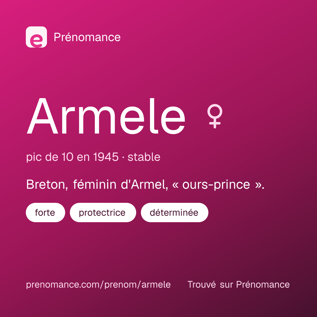 Carte de partage du prénom Armele