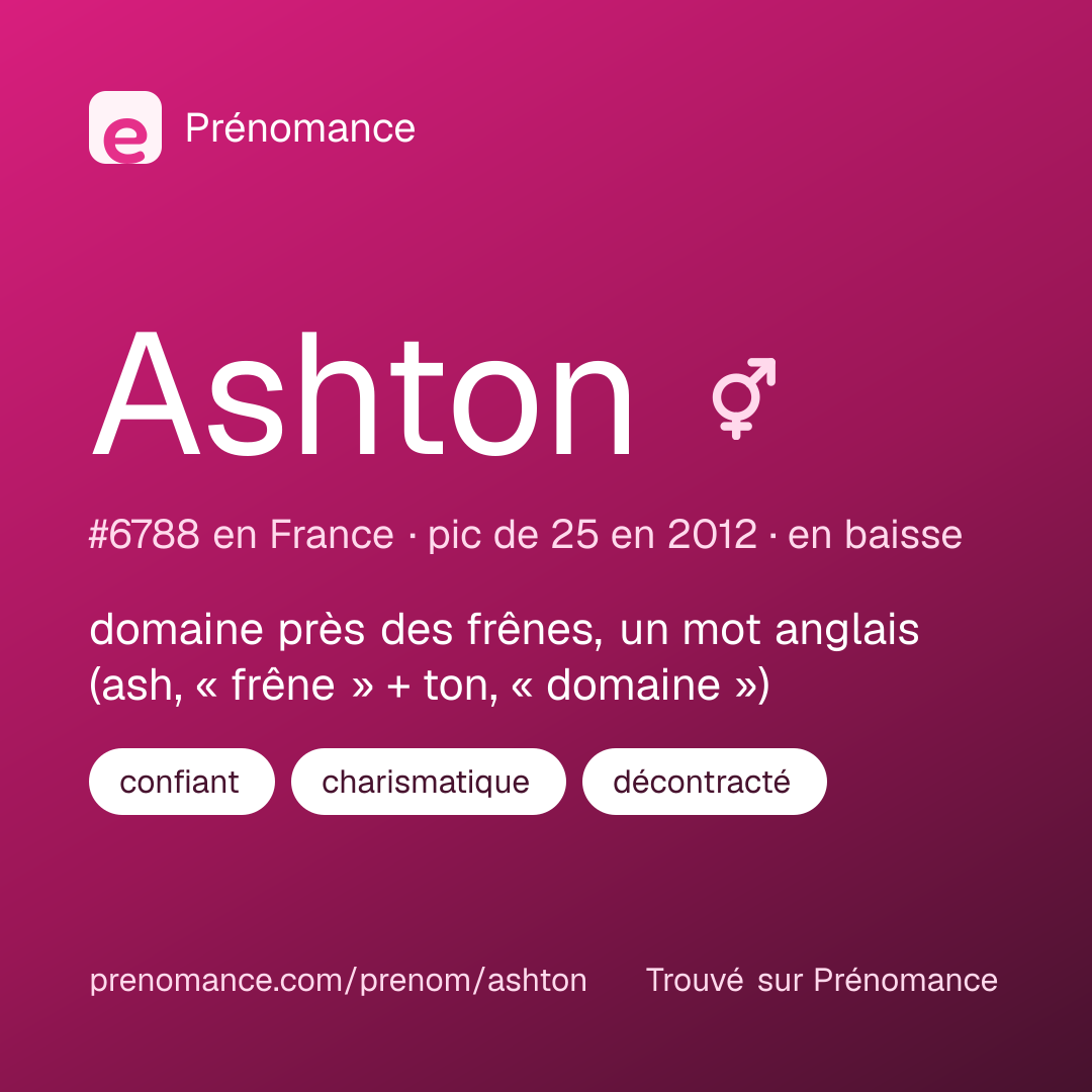 Carte de partage du prénom Ashton