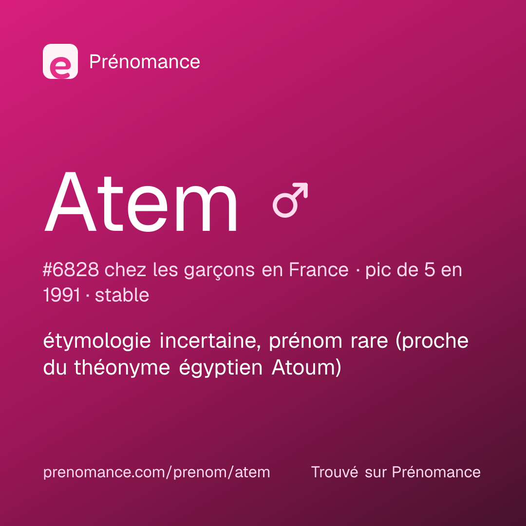 Carte de partage du prénom Atem