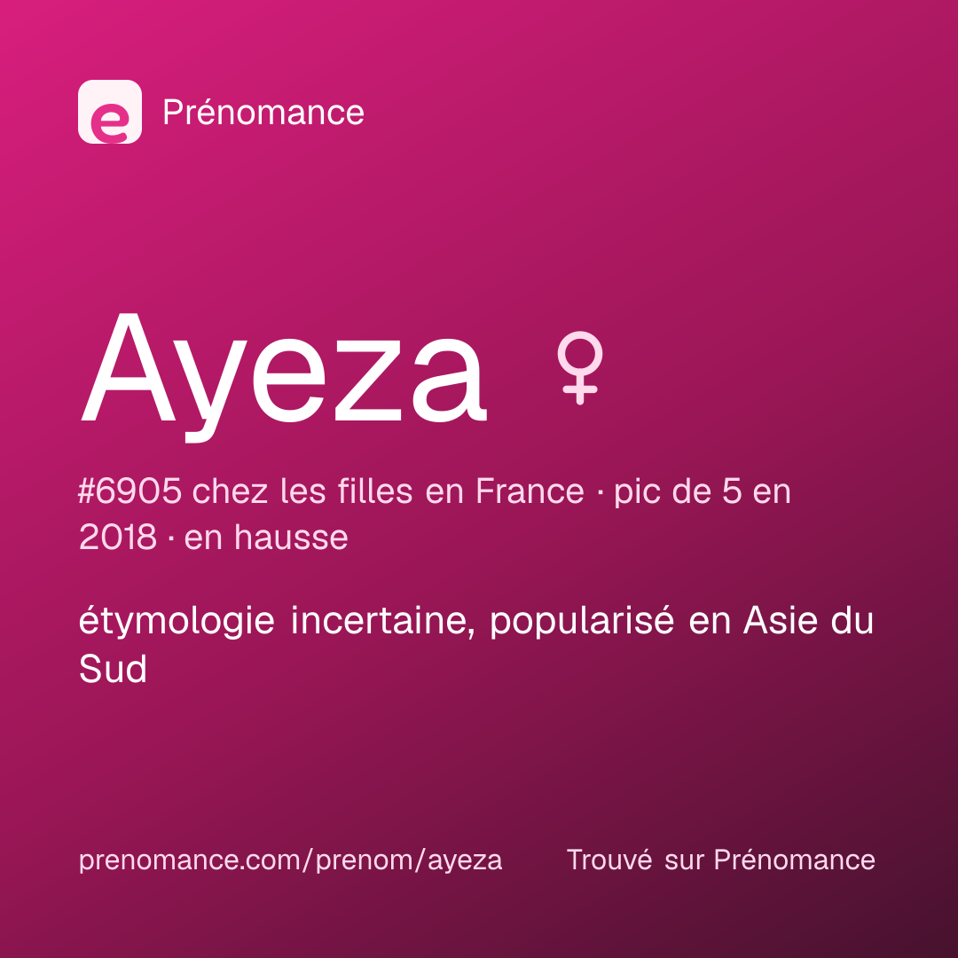 Carte de partage du prénom Ayeza