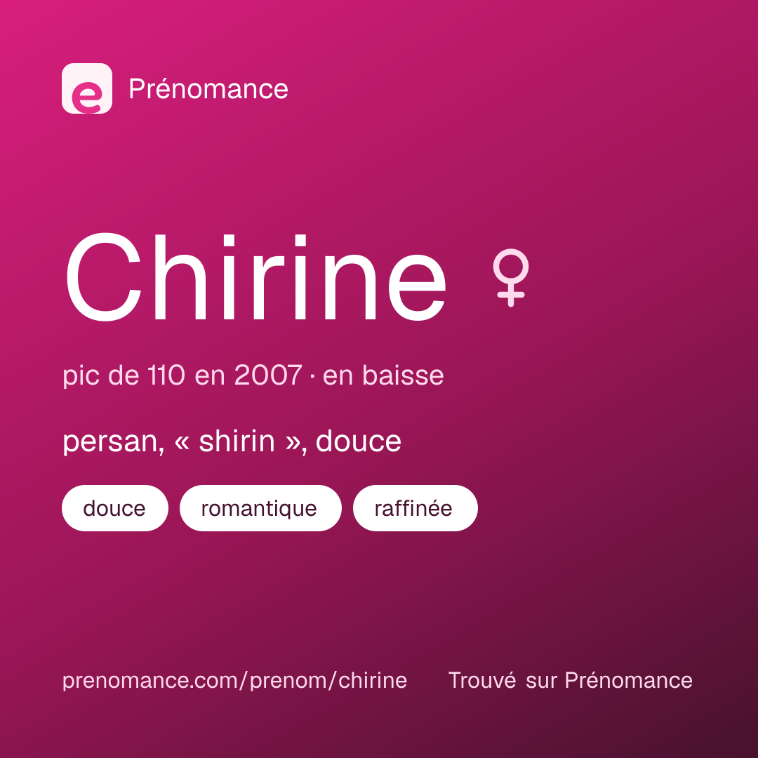 Carte de partage du prénom Chirine