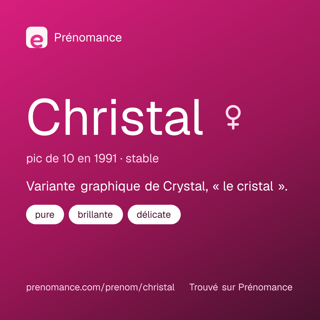 Carte de partage du prénom Christal