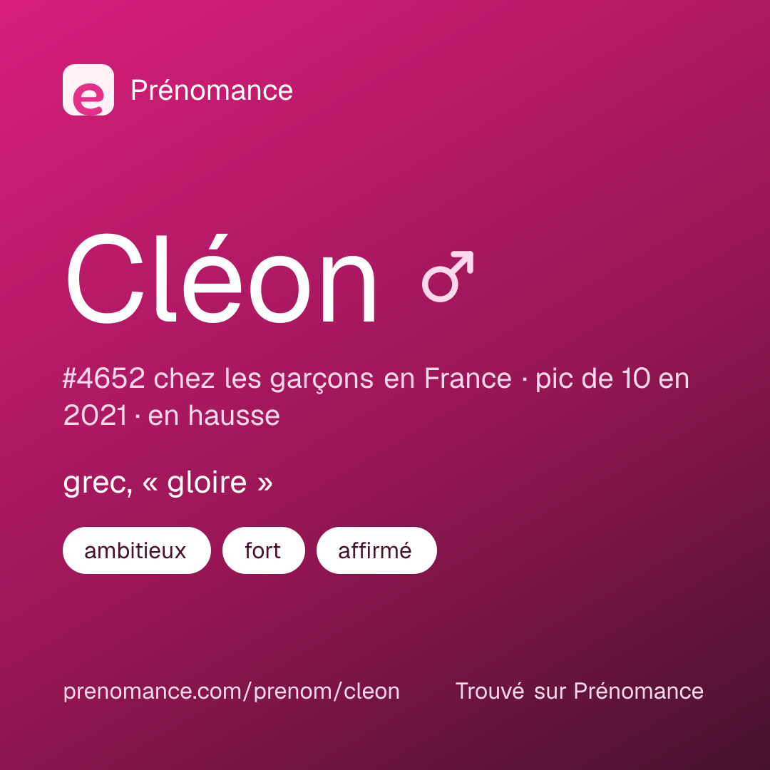 Carte de partage du prénom Cléon