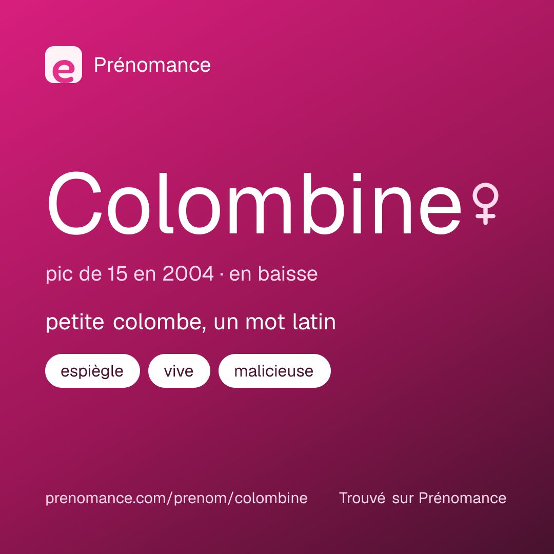 Carte de partage du prénom Colombine