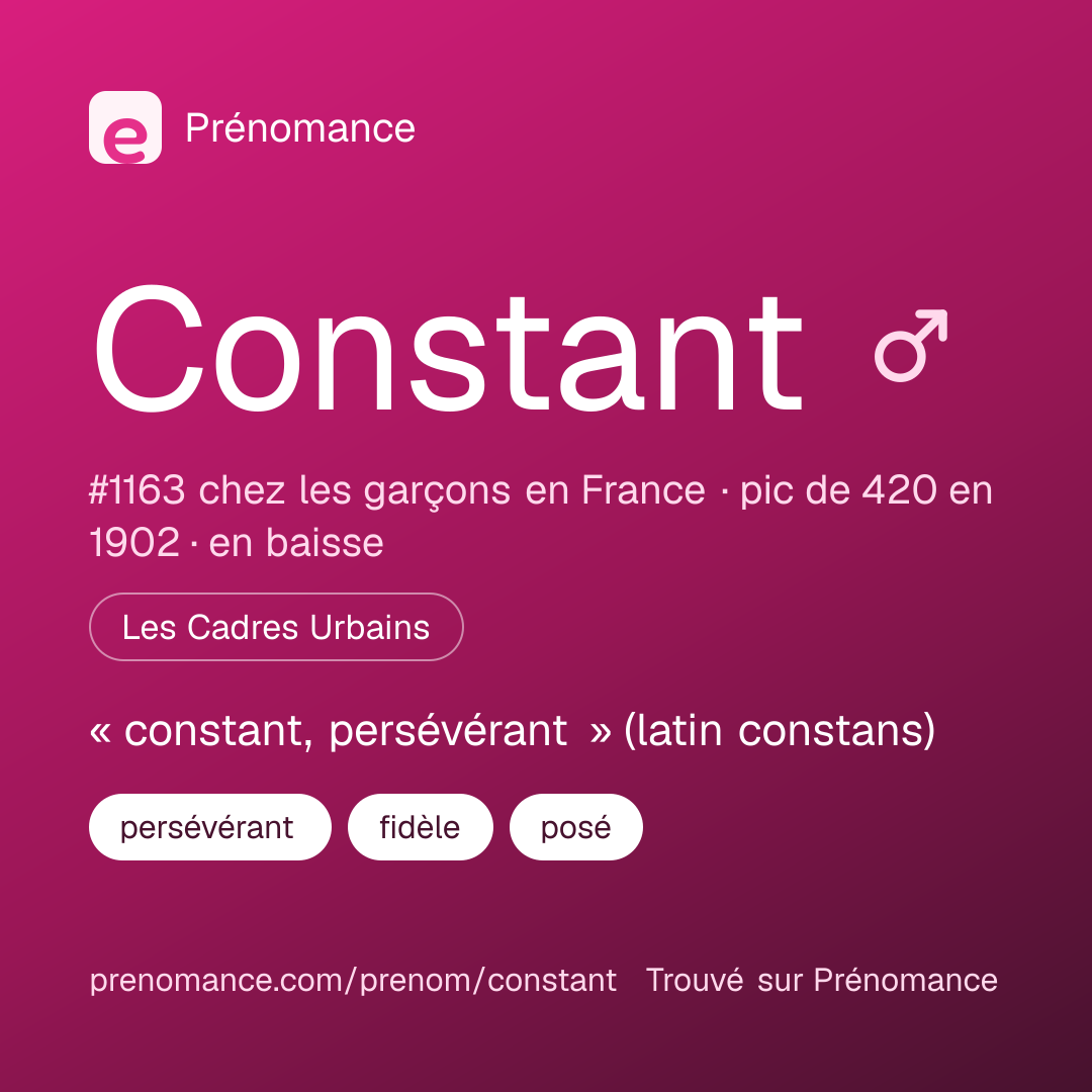 Carte de partage du prénom Constant