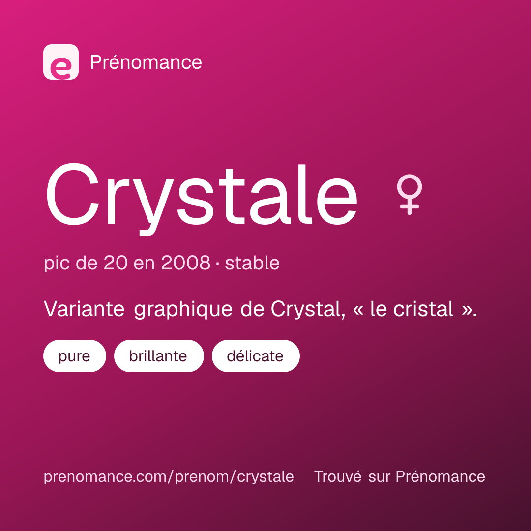 Carte de partage du prénom Crystale