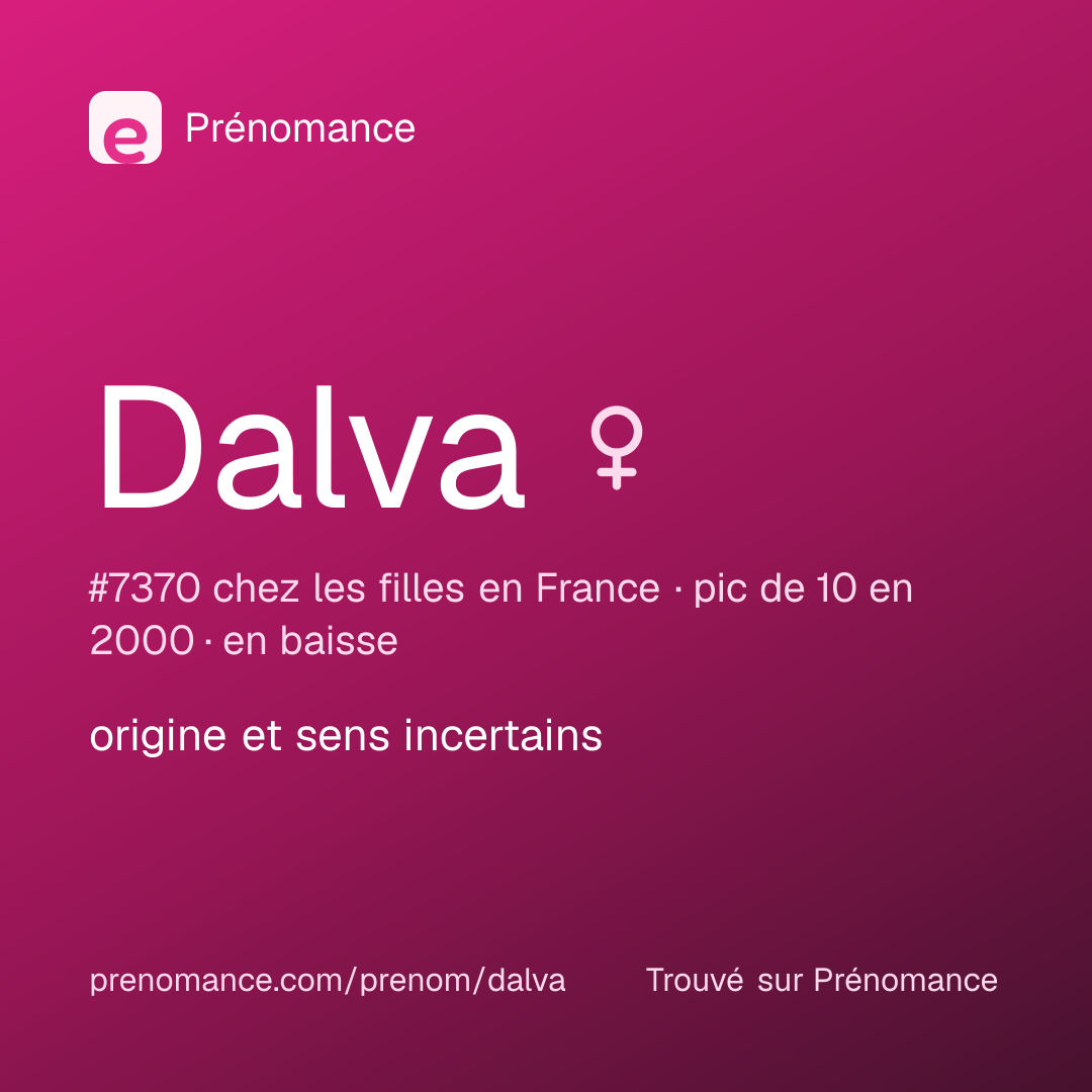 Carte de partage du prénom Dalva