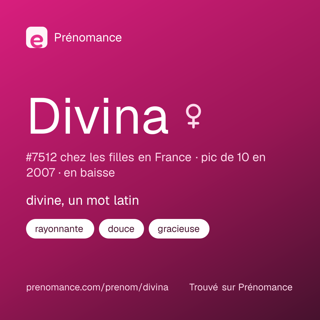Carte de partage du prénom Divina