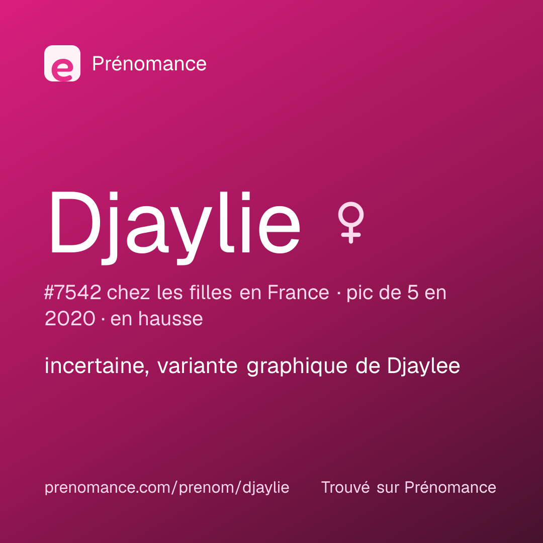 Carte de partage du prénom Djaylie