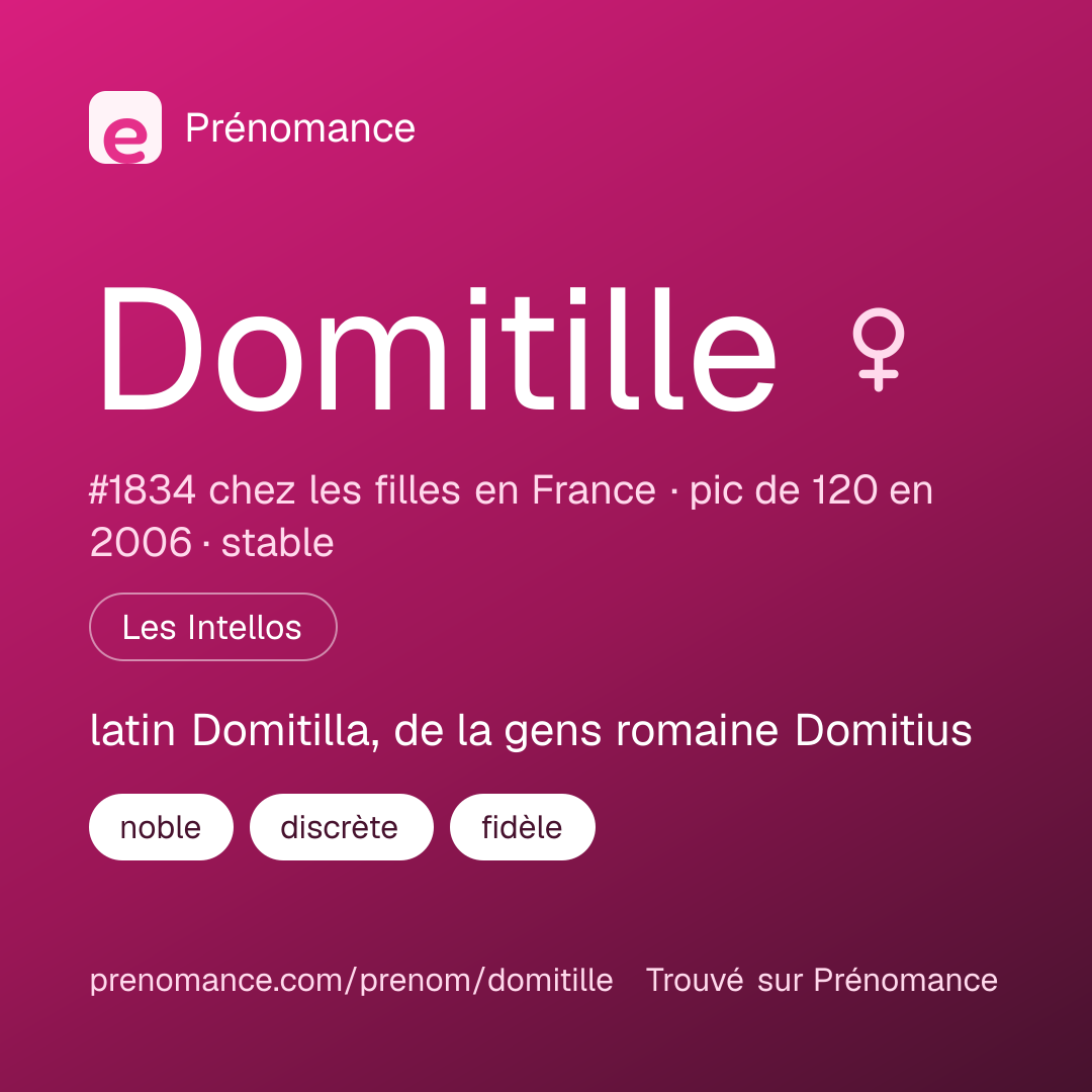 Carte de partage du prénom Domitille