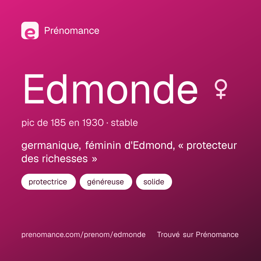 Carte de partage du prénom Edmonde