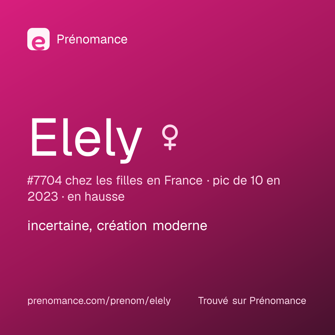 Carte de partage du prénom Elely