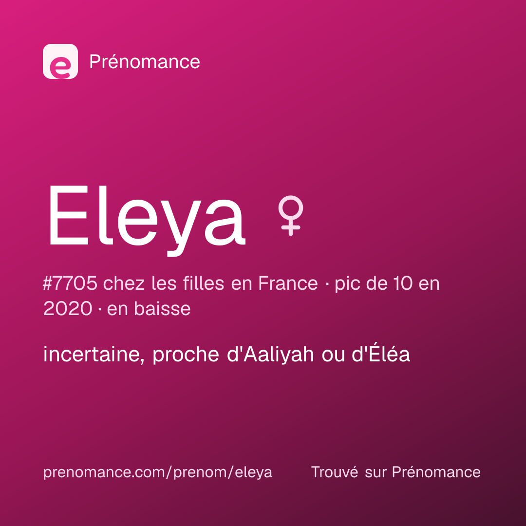 Carte de partage du prénom Eleya