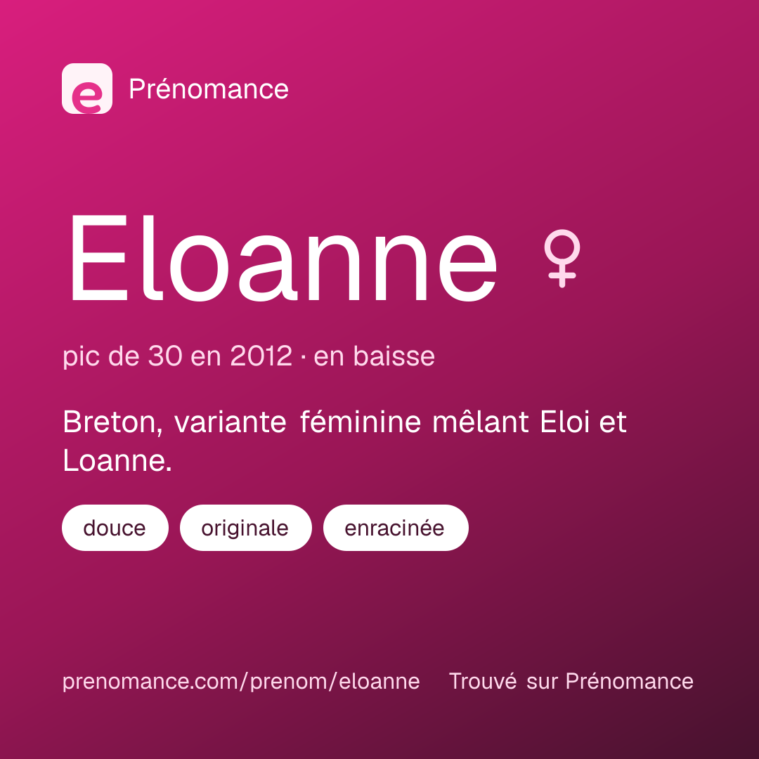 Carte de partage du prénom Eloanne