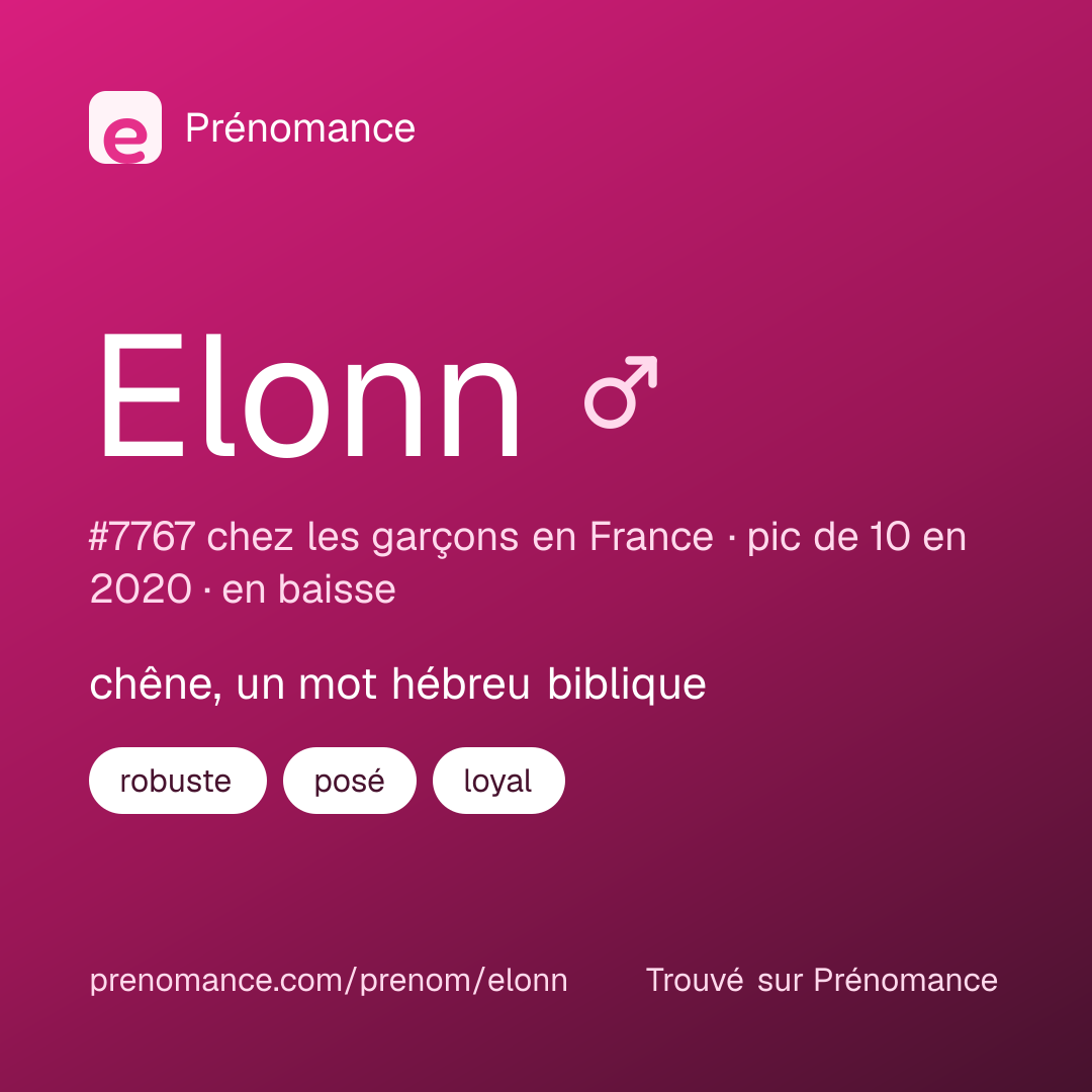 Carte de partage du prénom Elonn