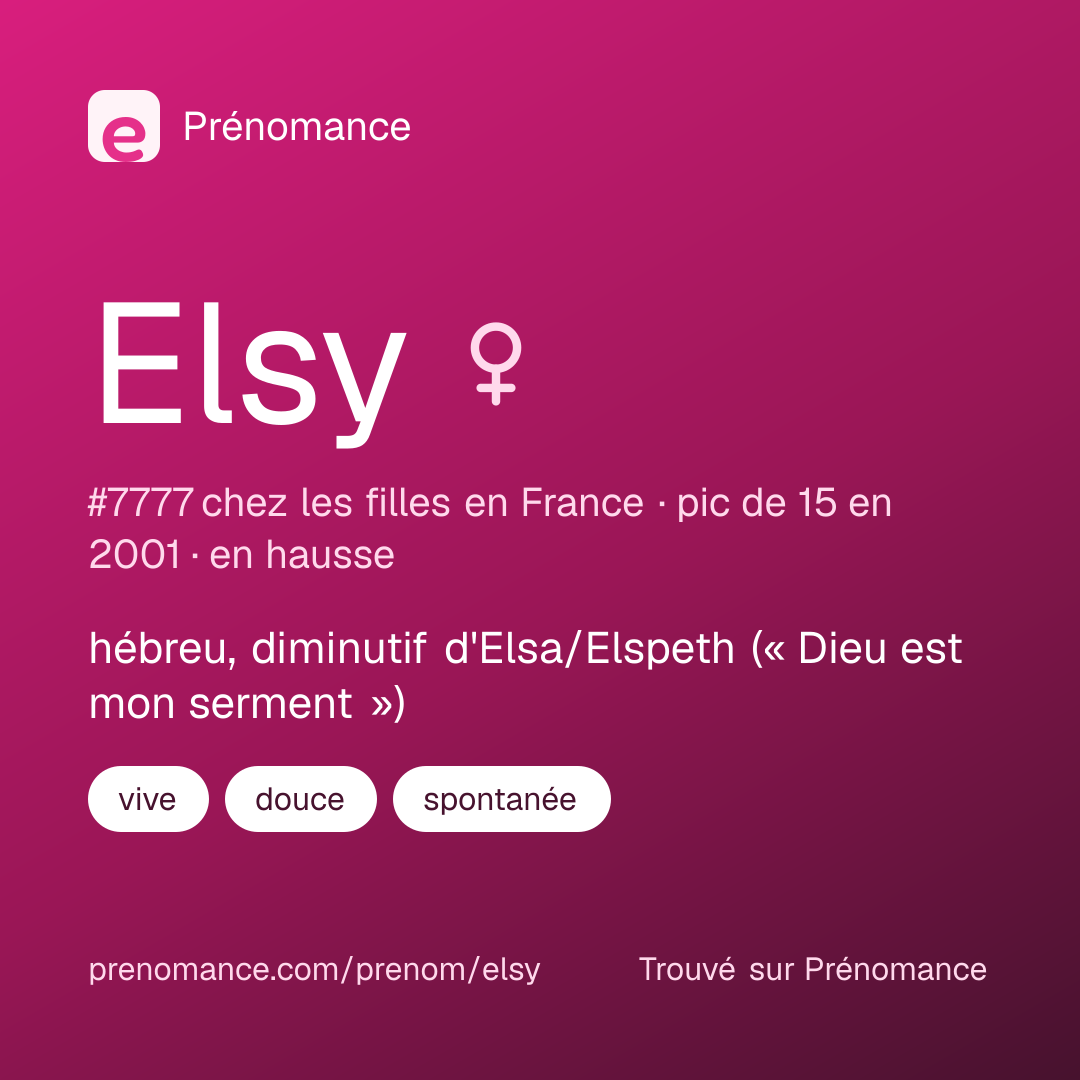 Carte de partage du prénom Elsy