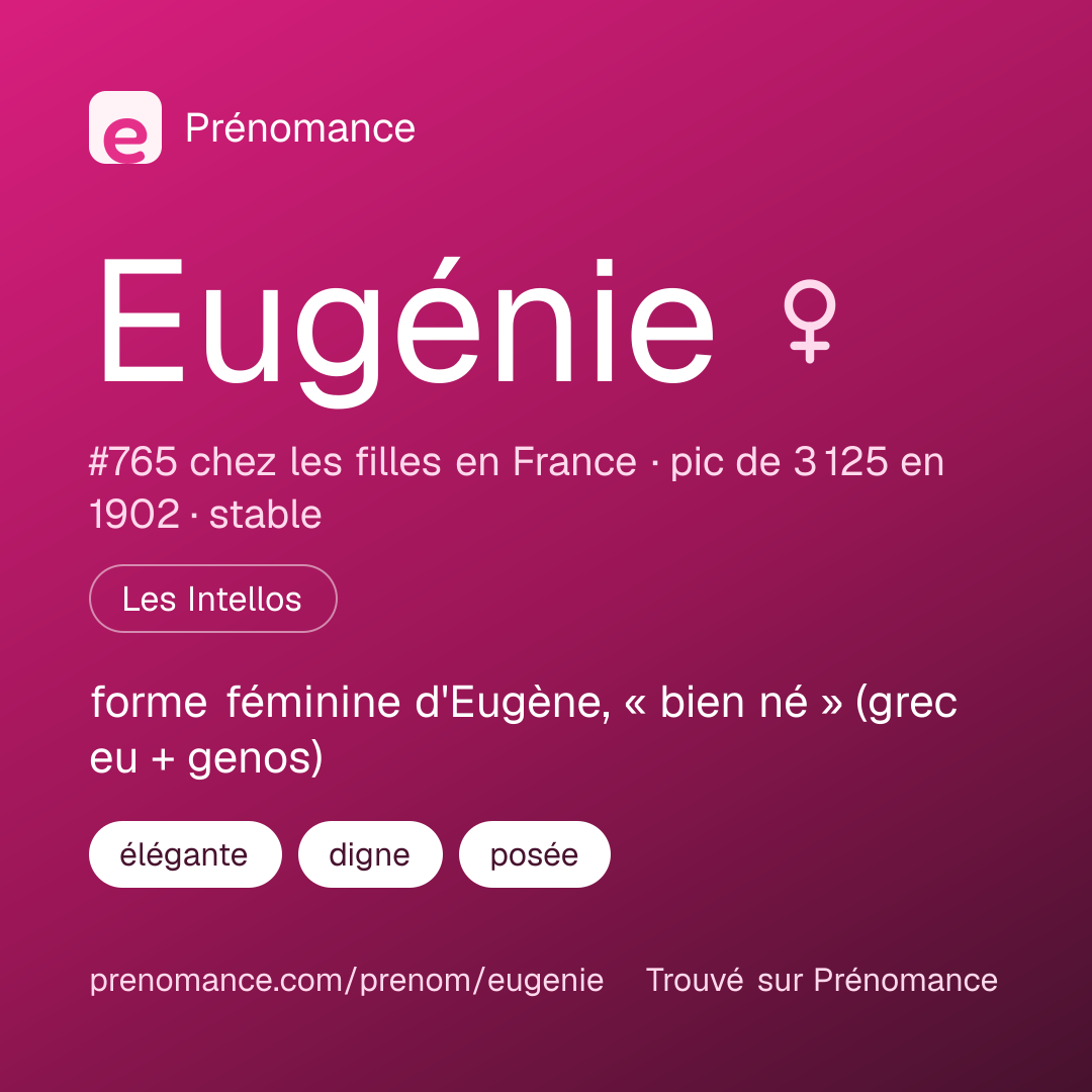 Carte de partage du prénom Eugénie