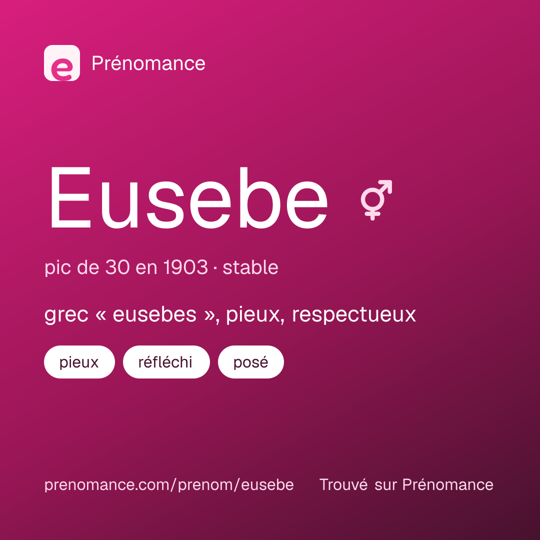 Carte de partage du prénom Eusebe