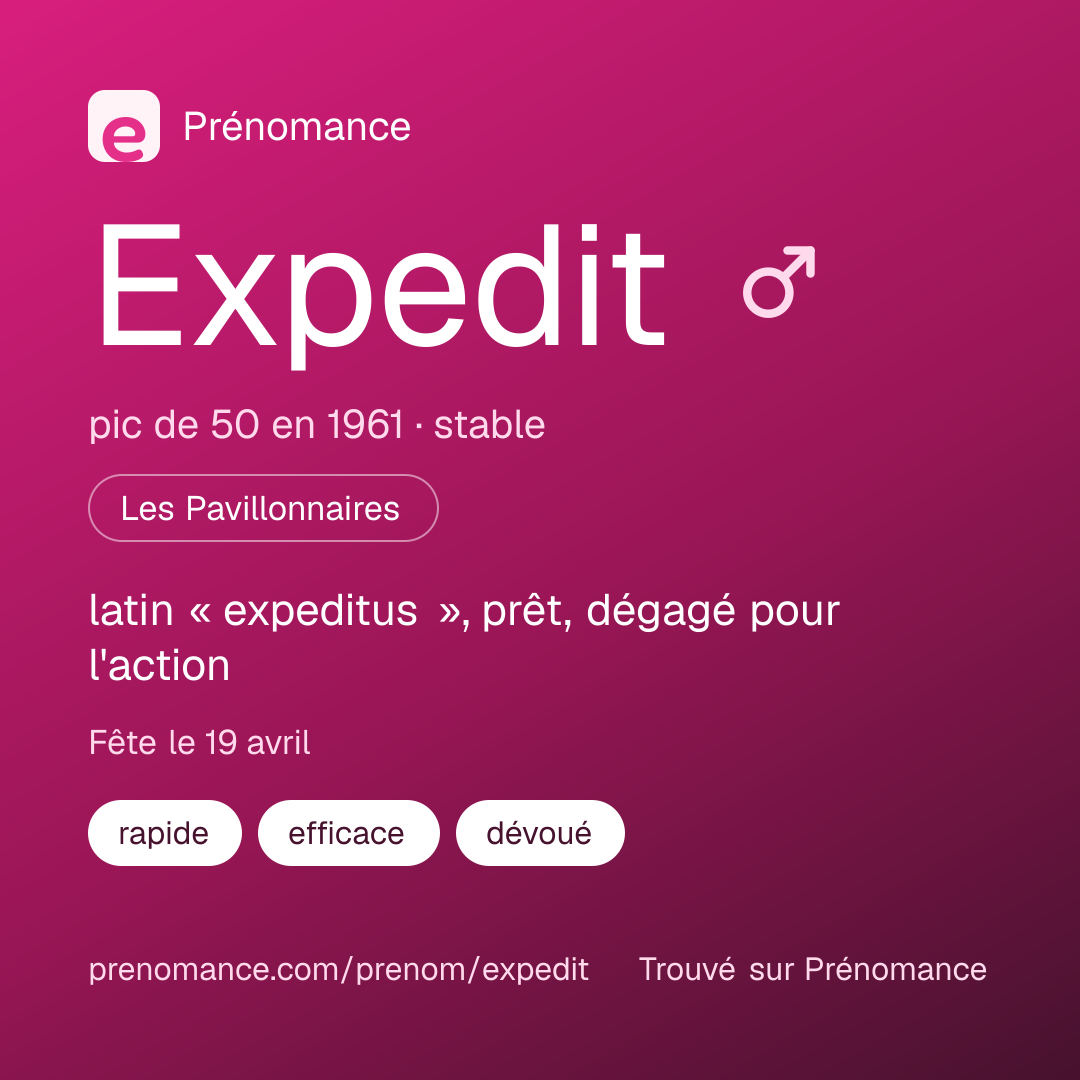 Carte de partage du prénom Expedit