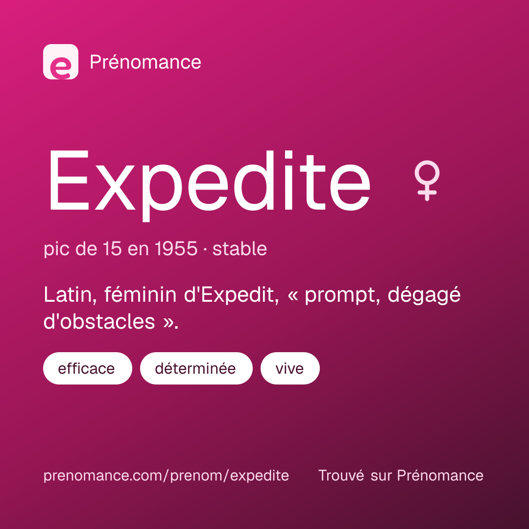 Carte de partage du prénom Expedite