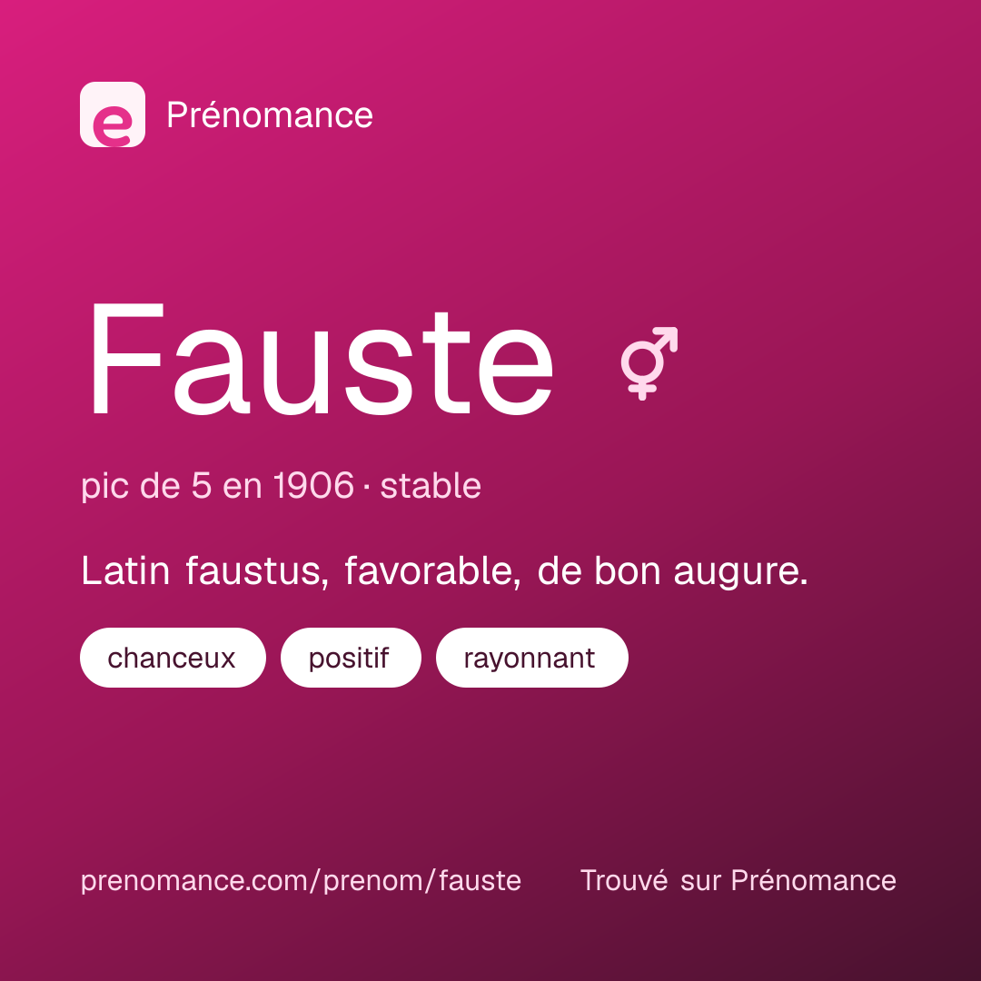 Carte de partage du prénom Fauste