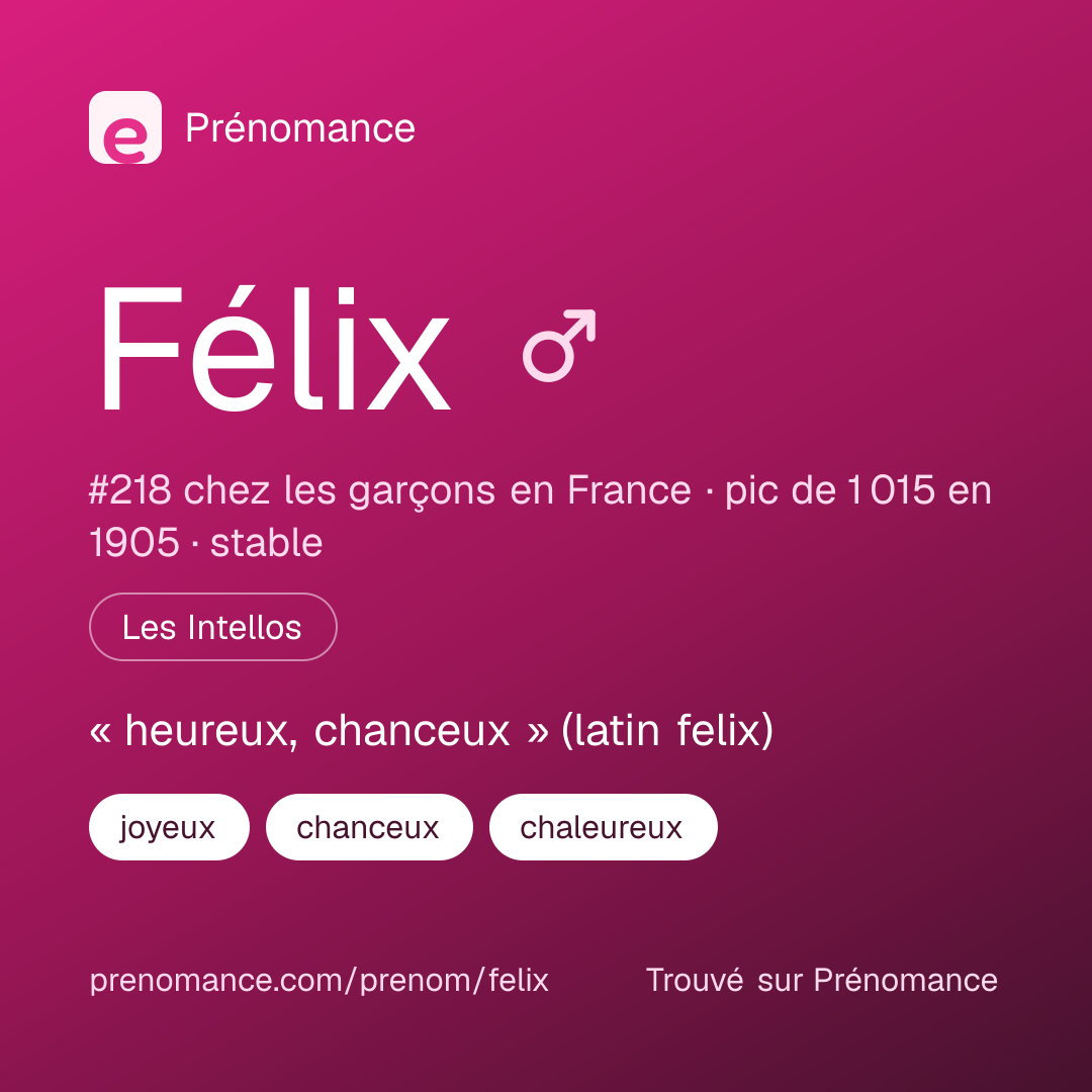 Carte de partage du prénom Félix