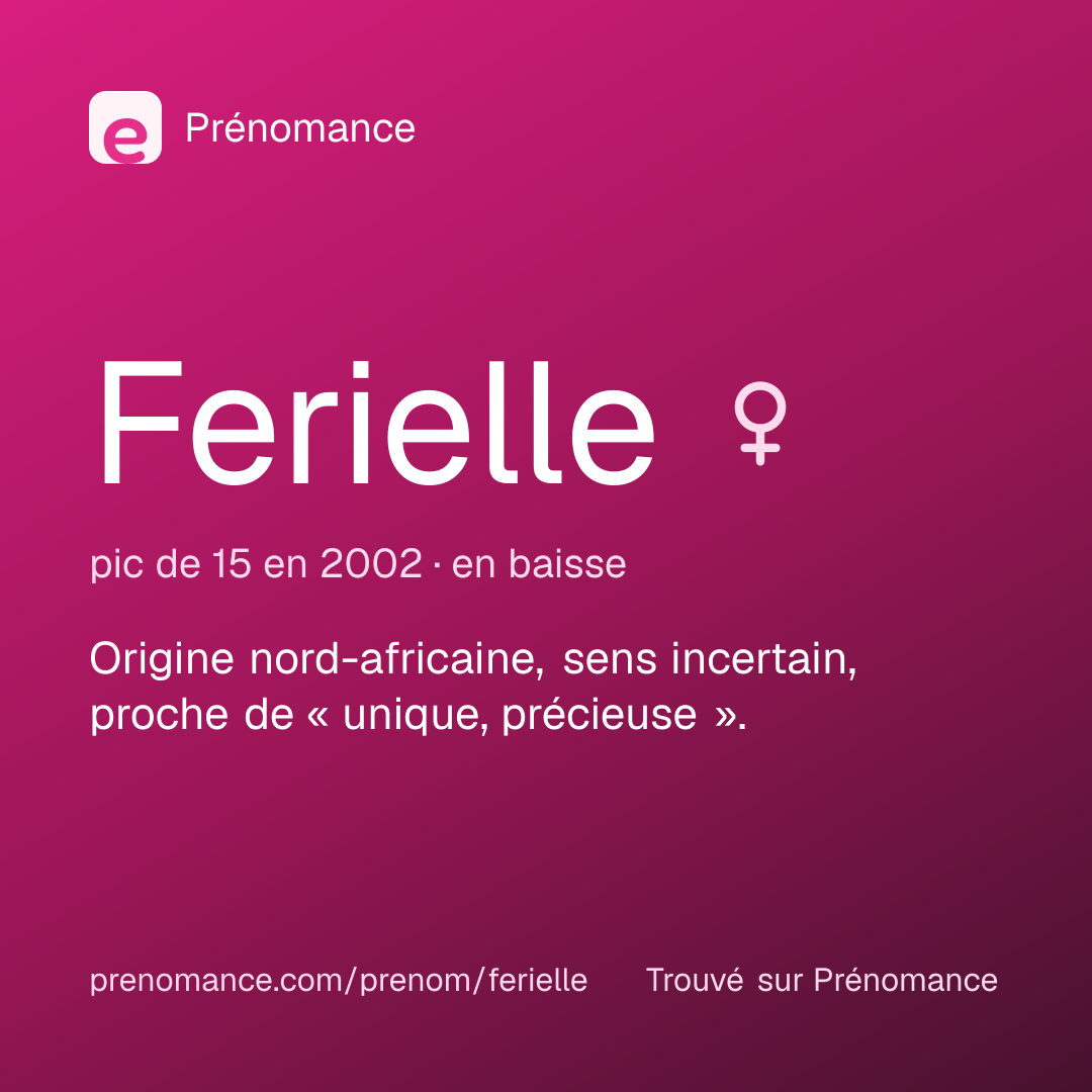 Carte de partage du prénom Ferielle