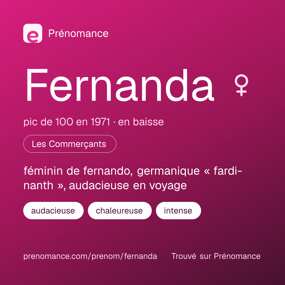 Carte de partage du prénom Fernanda