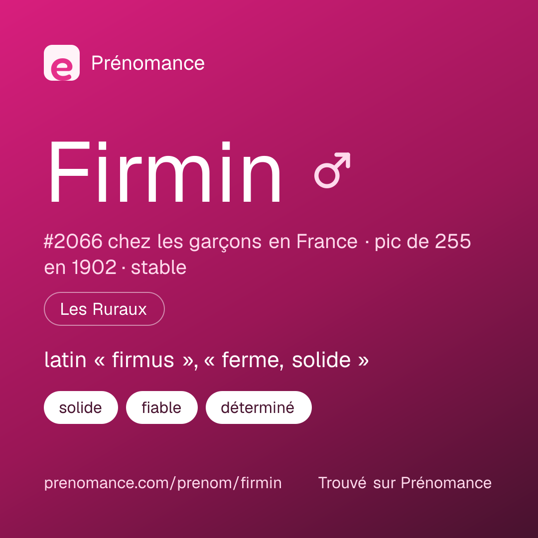 Carte de partage du prénom Firmin