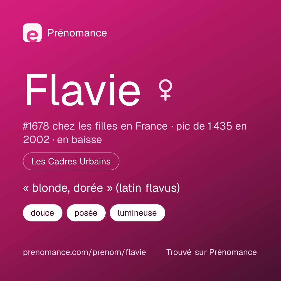 Carte de partage du prénom Flavie