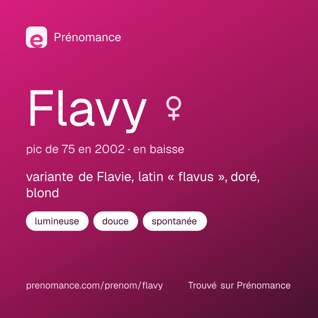 Carte de partage du prénom Flavy