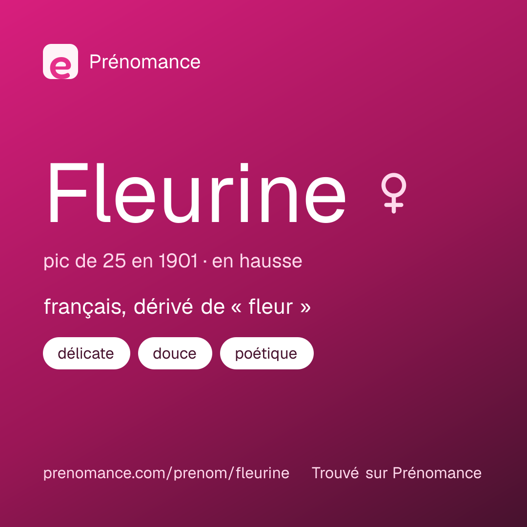 Carte de partage du prénom Fleurine