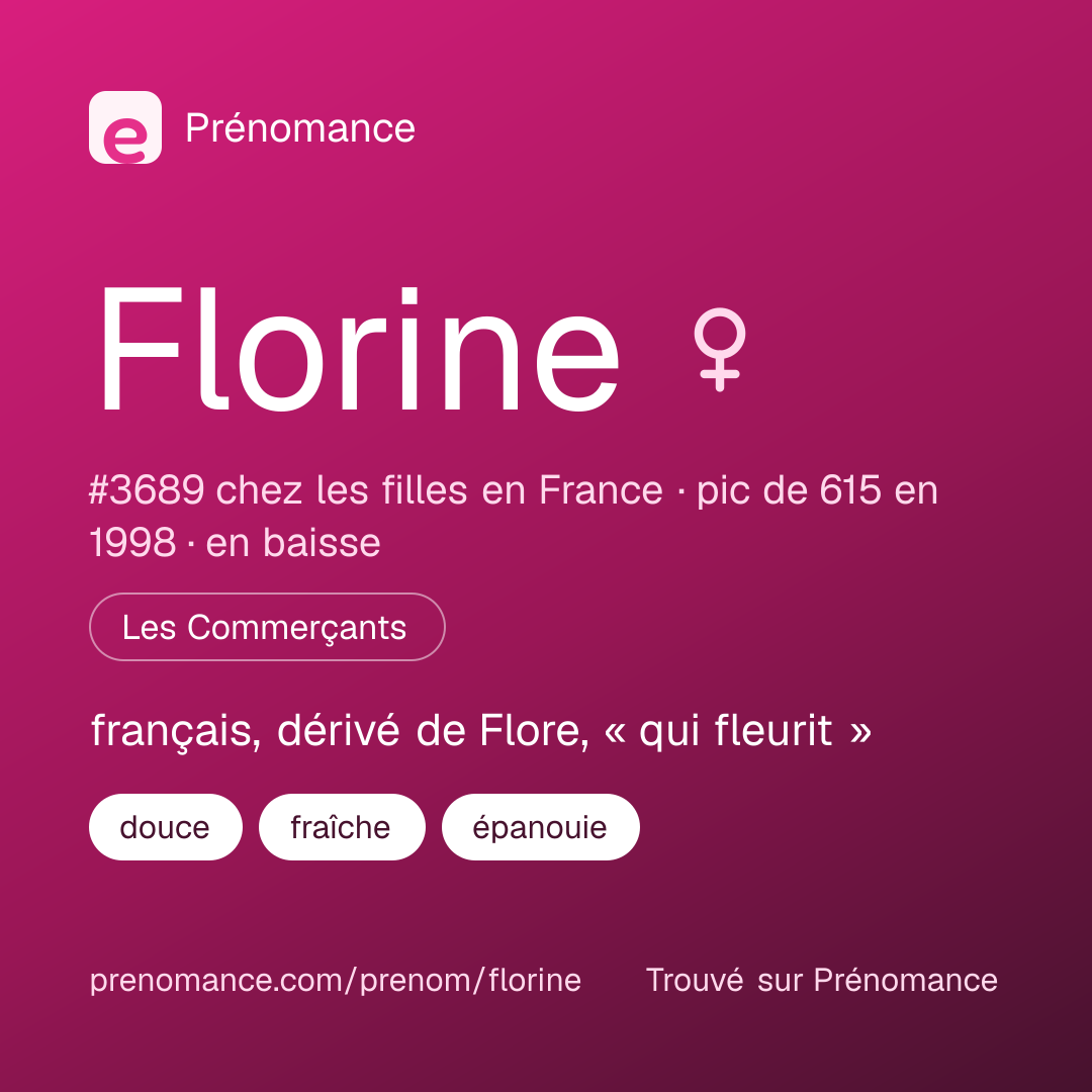 Carte de partage du prénom Florine