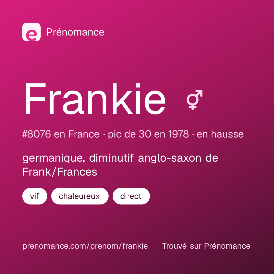 Carte de partage du prénom Frankie