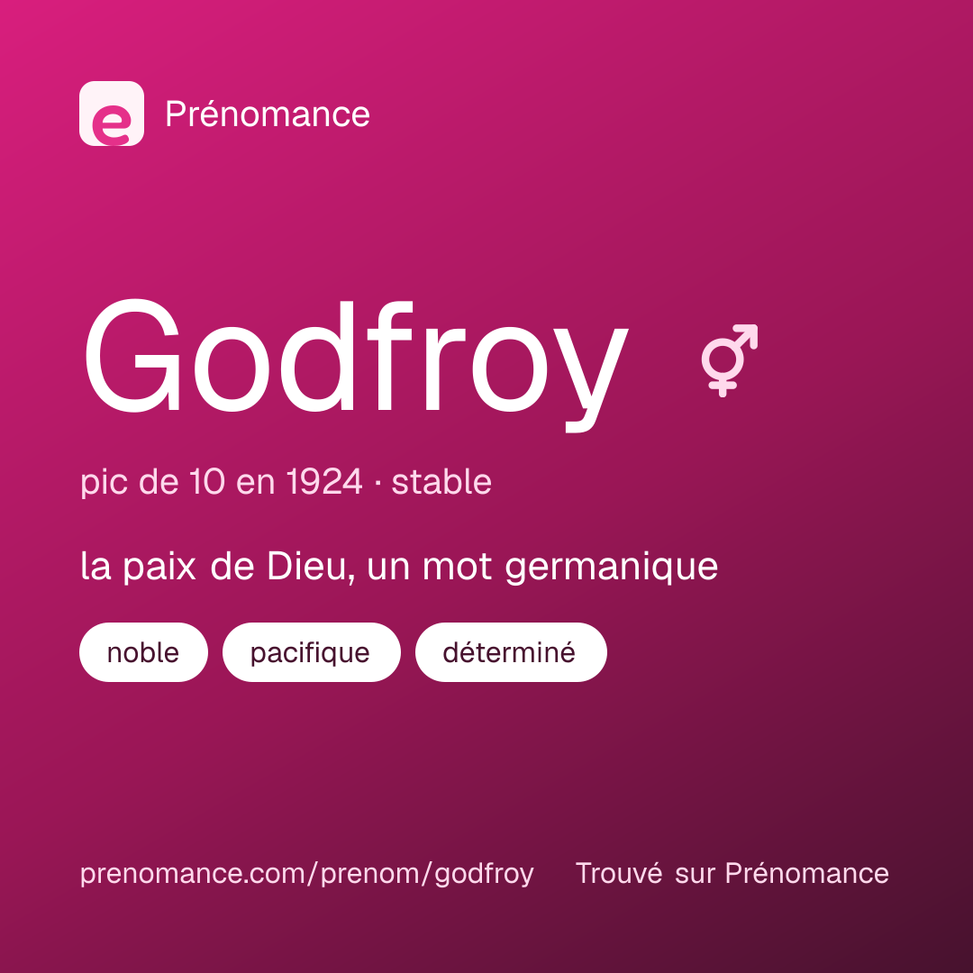 Carte de partage du prénom Godfroy