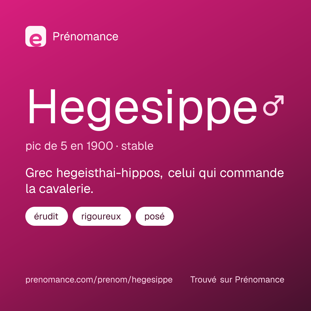 Carte de partage du prénom Hegesippe