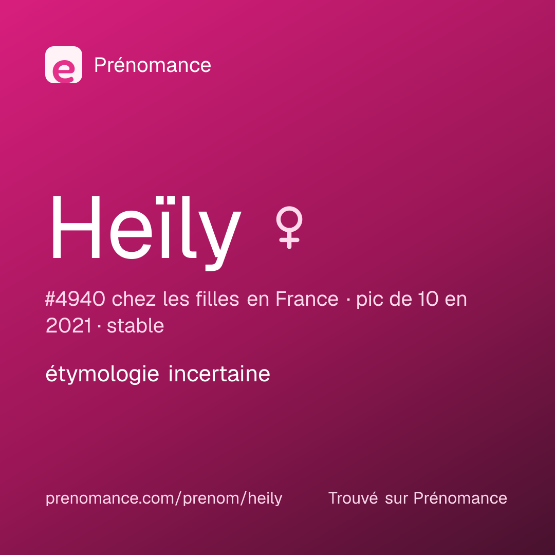 Carte de partage du prénom Heïly