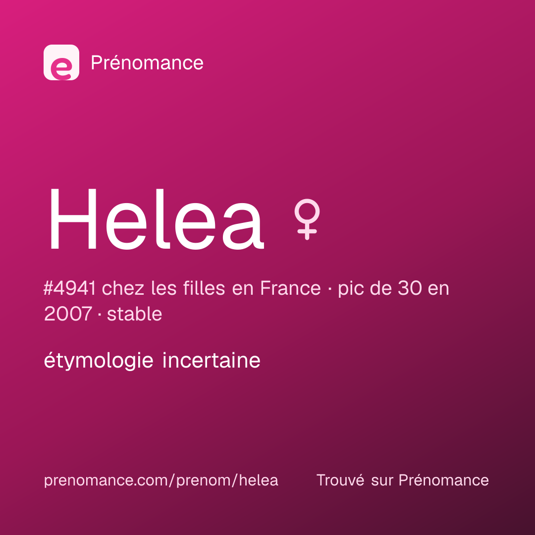 Carte de partage du prénom Helea